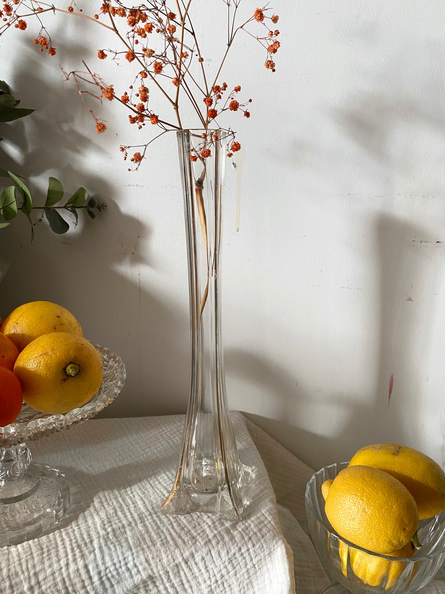 Soliflore en verre moulé 1960