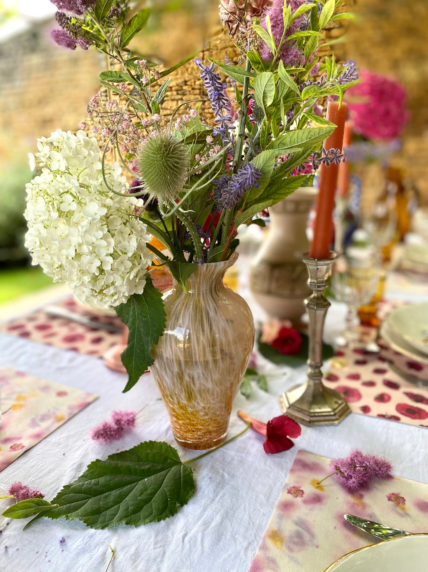 Vase vintage en verre soufflé