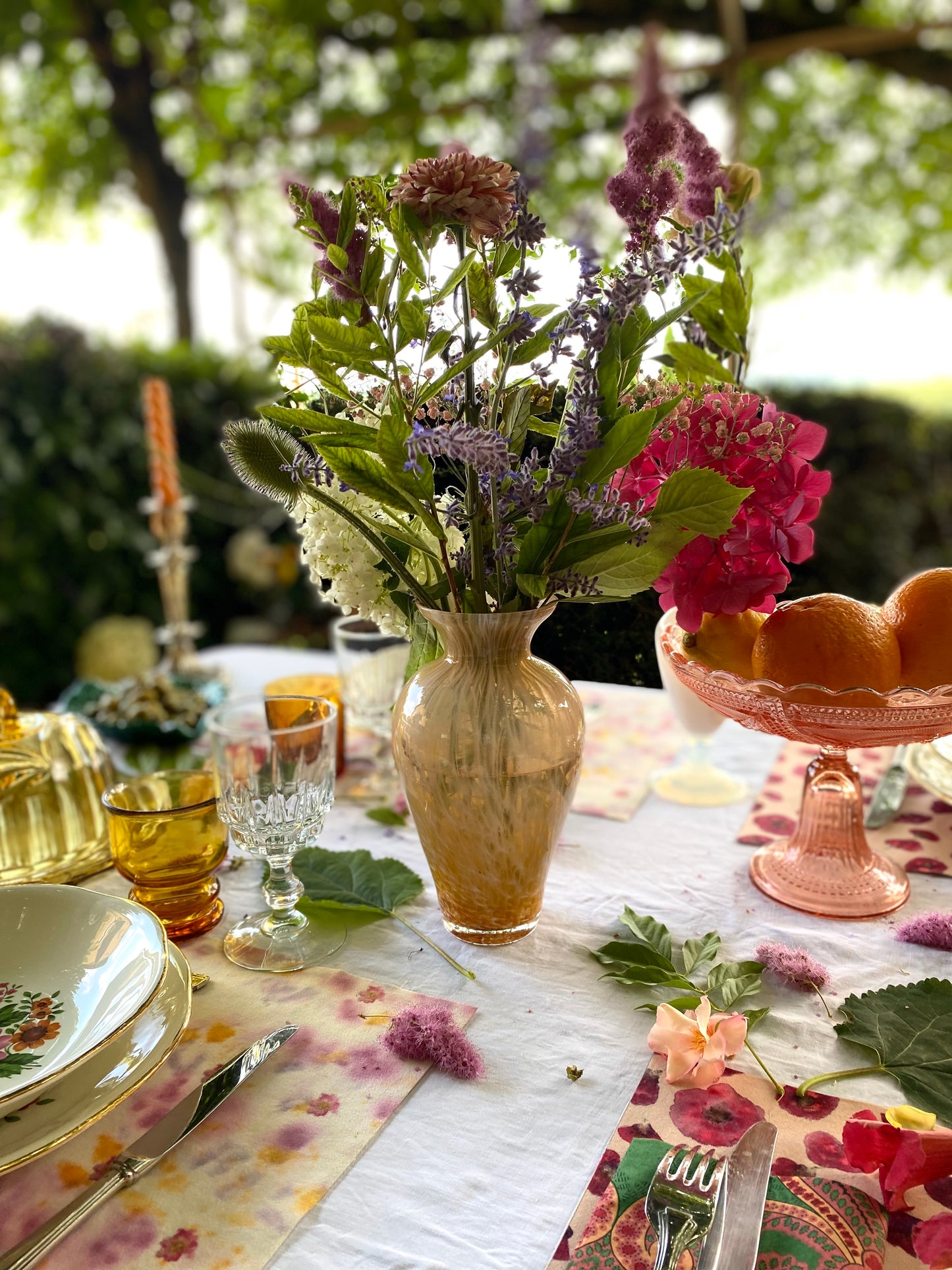 Vase vintage en verre soufflé