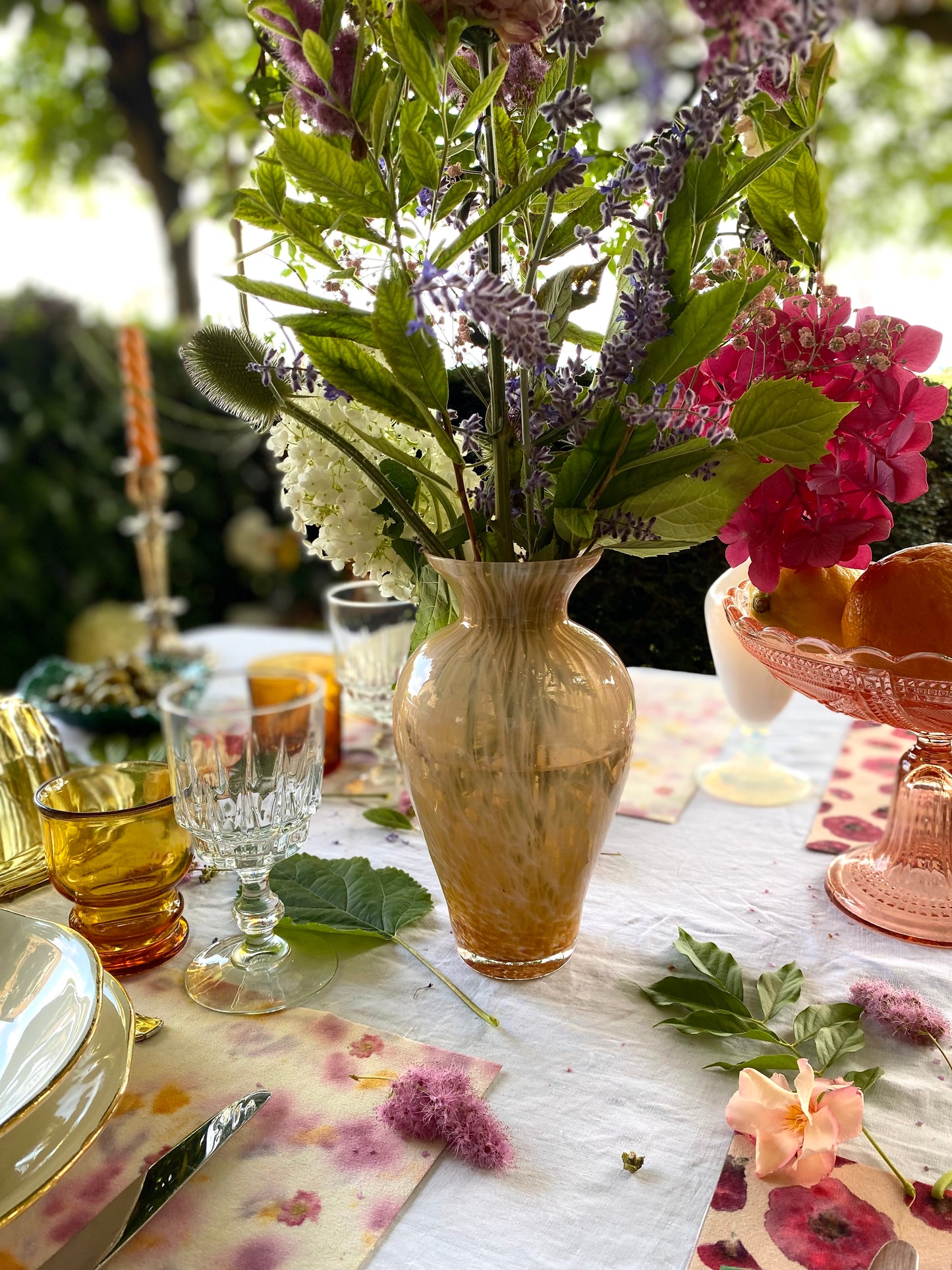 Vase vintage en verre soufflé