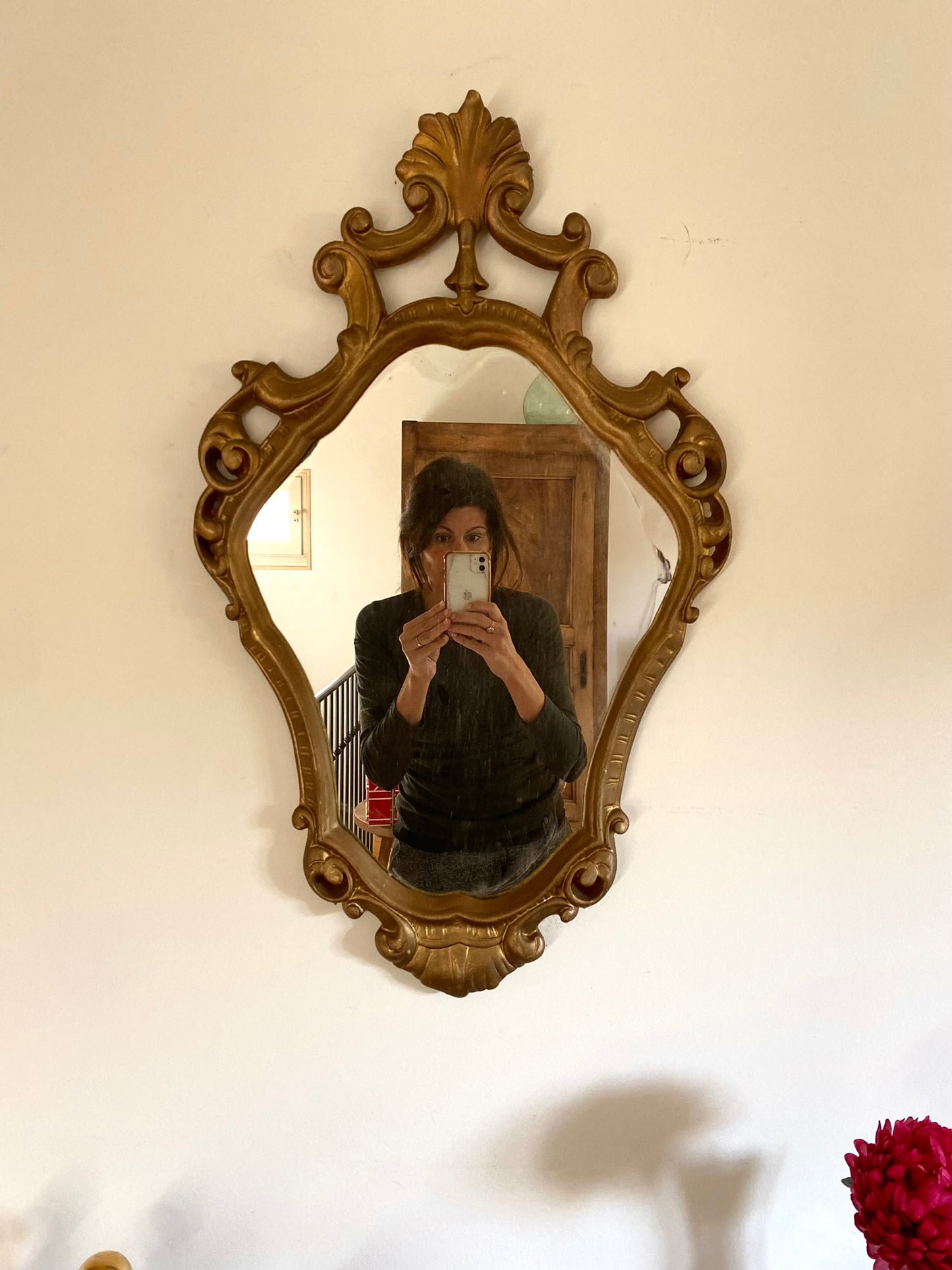 Miroir ancien à coquille