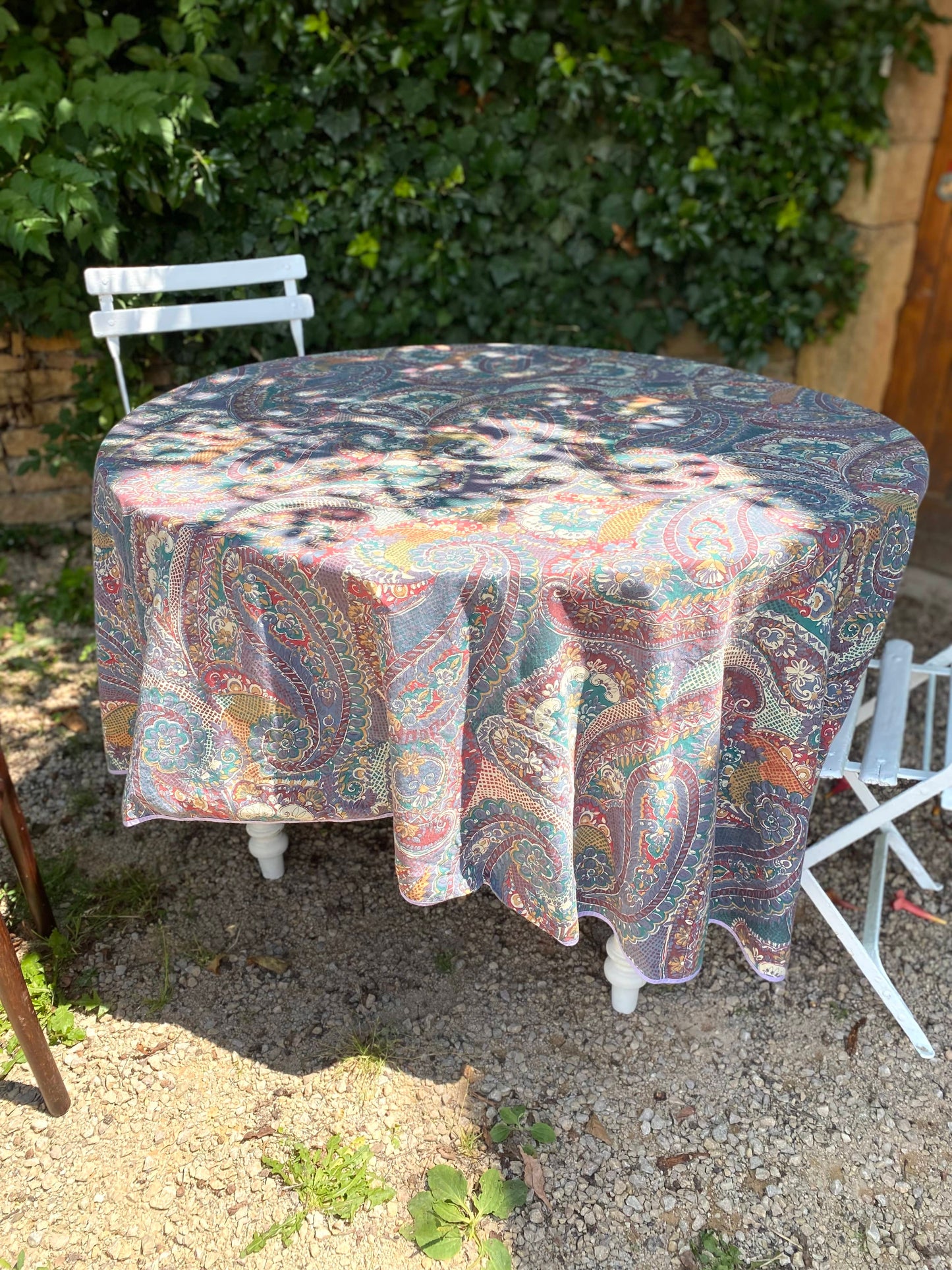 Nappe vintage en coton et ses 6 serviettes de table