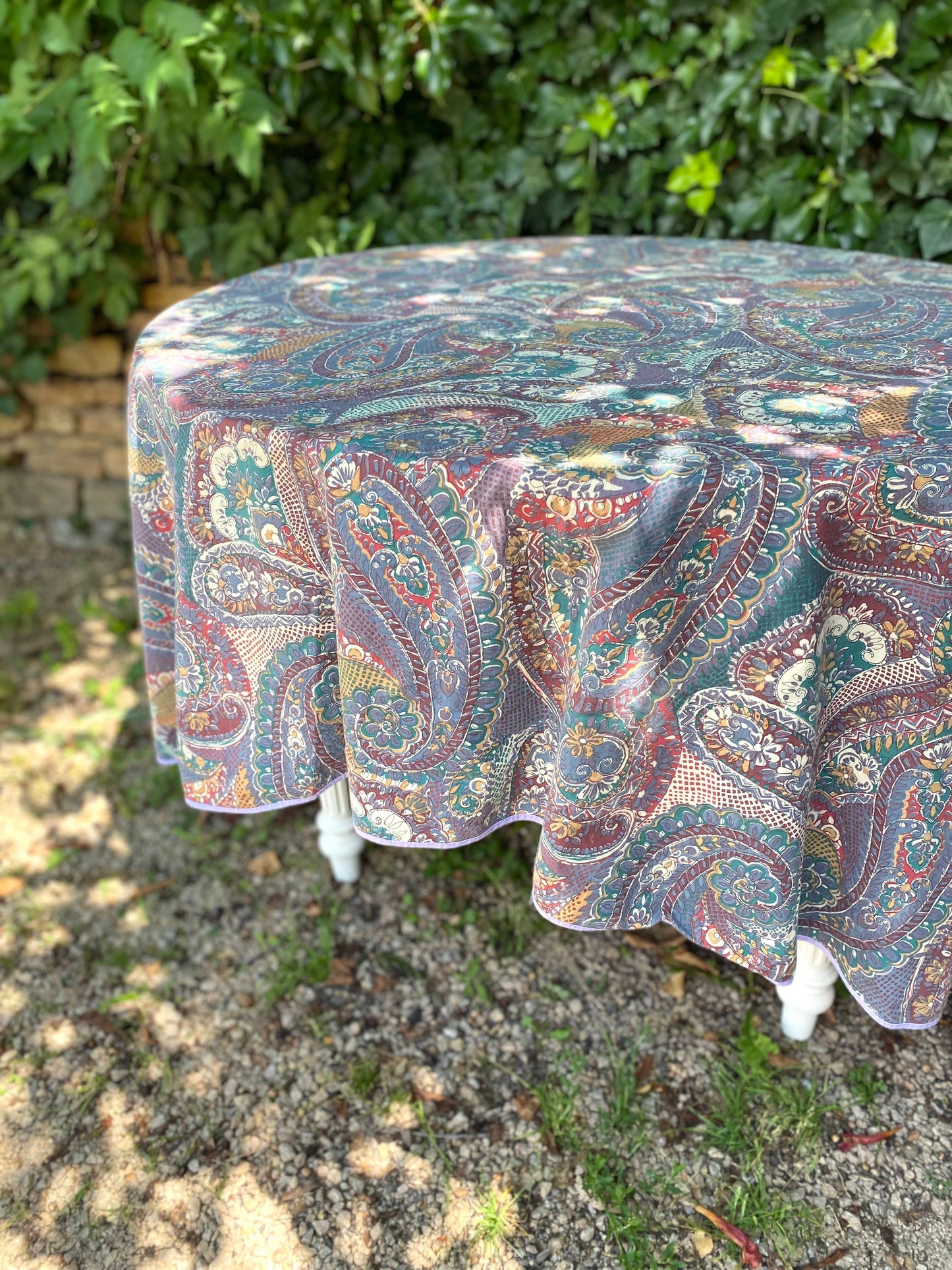 Nappe vintage en coton et ses 6 serviettes de table