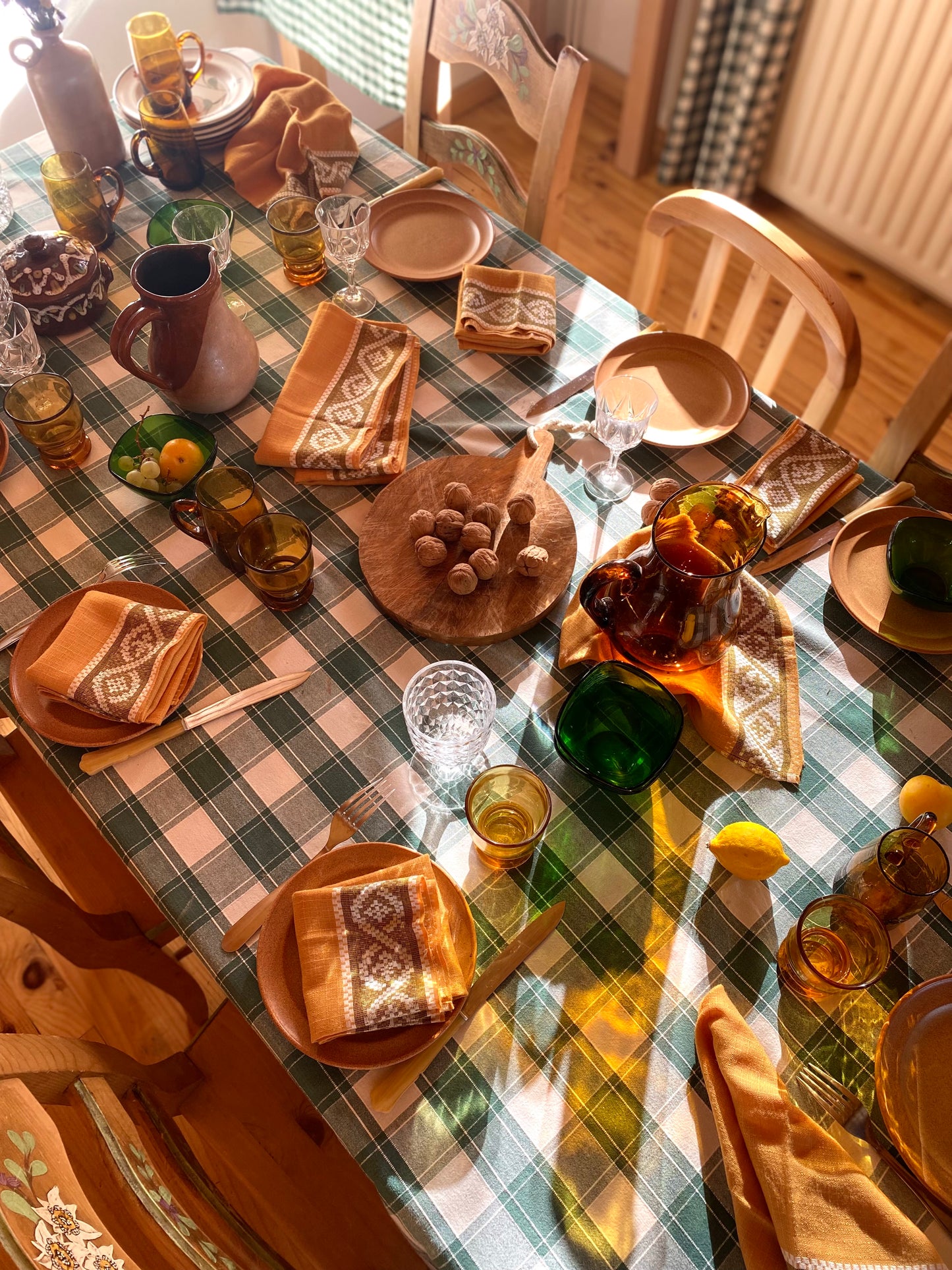 Ensemble de 10 serviettes de table en coton brodé