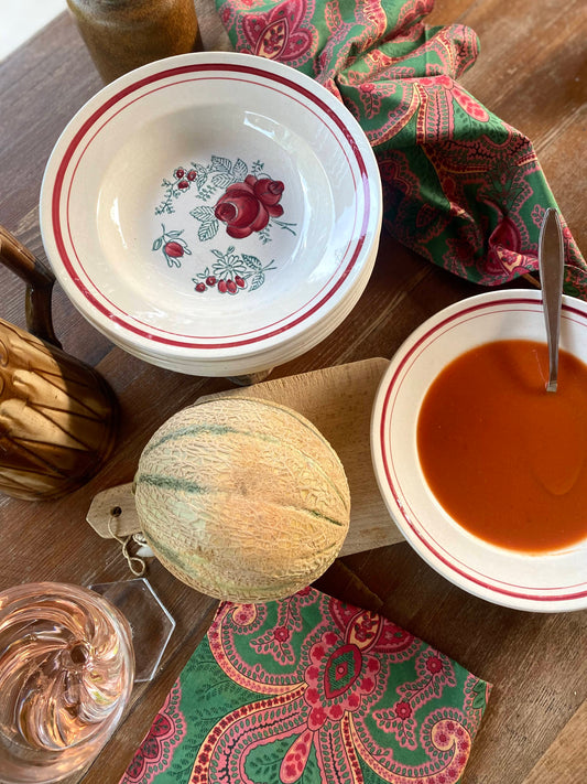 6 assiettes creuses en faïence de Gien