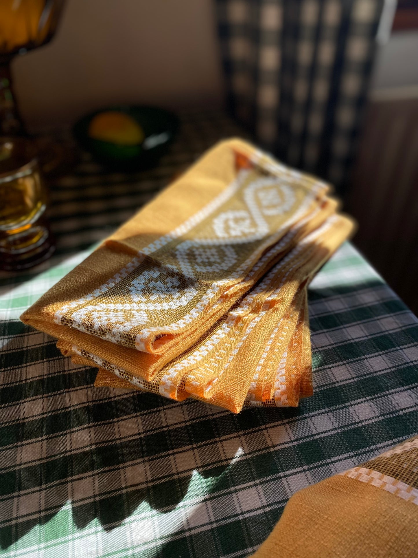 Ensemble de 10 serviettes de table en coton brodé