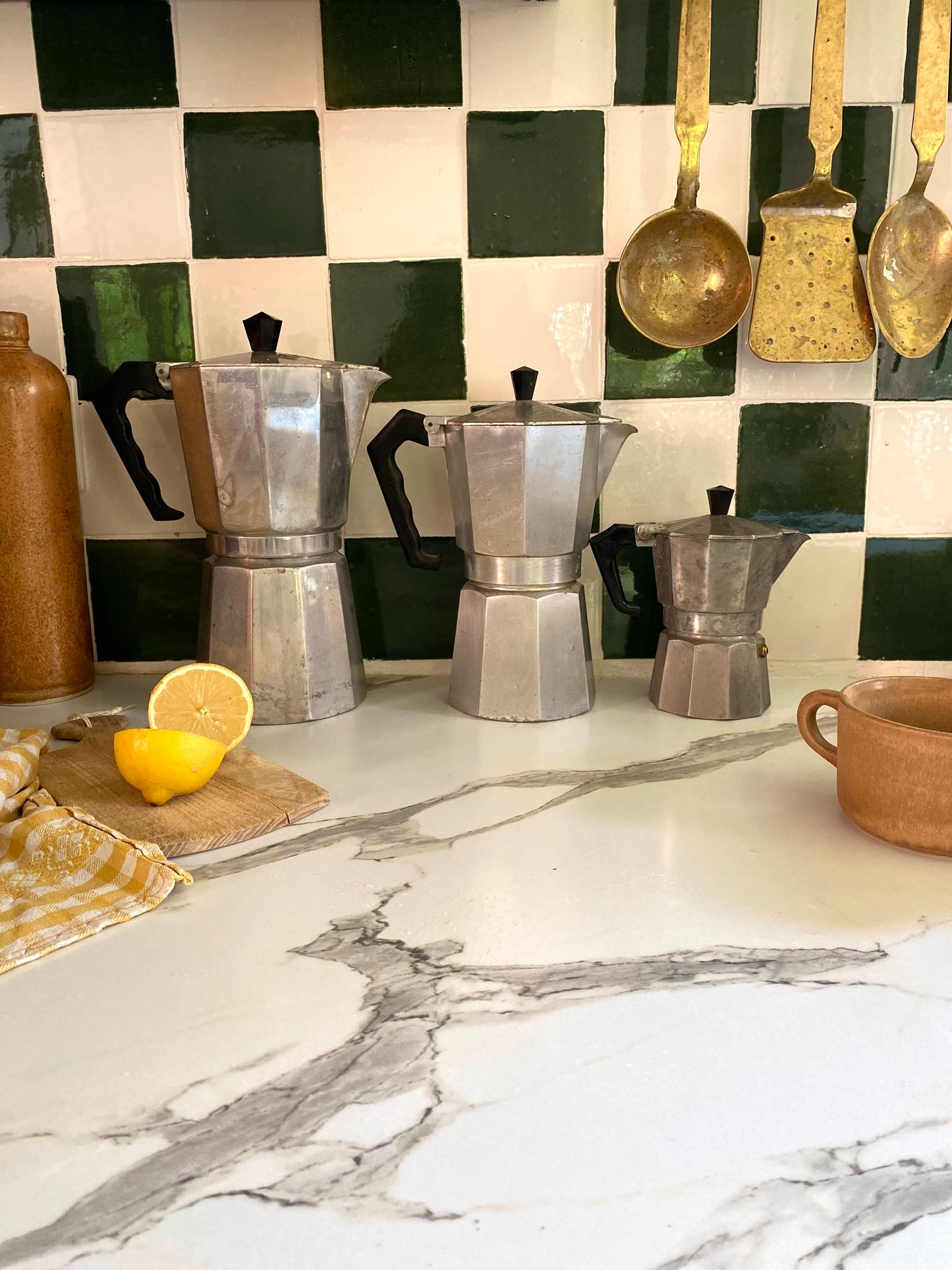 Trio de cafetière italienne vintage