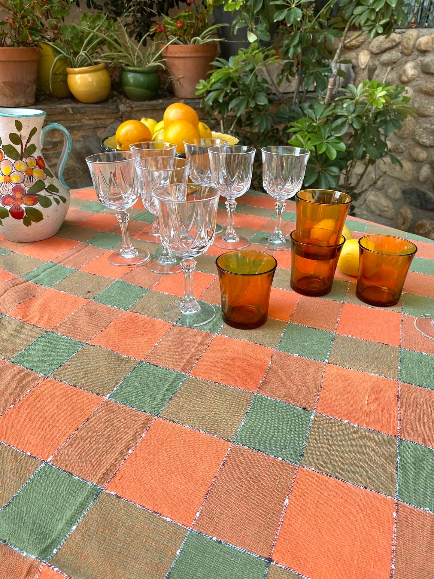 Service de 8 verres à pied en cristal ancien