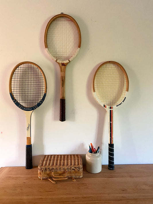 Raquette de tennis en bois ancienne vintage