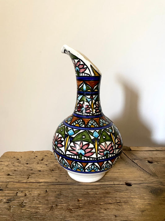 Vase soliflore en céramique peinte