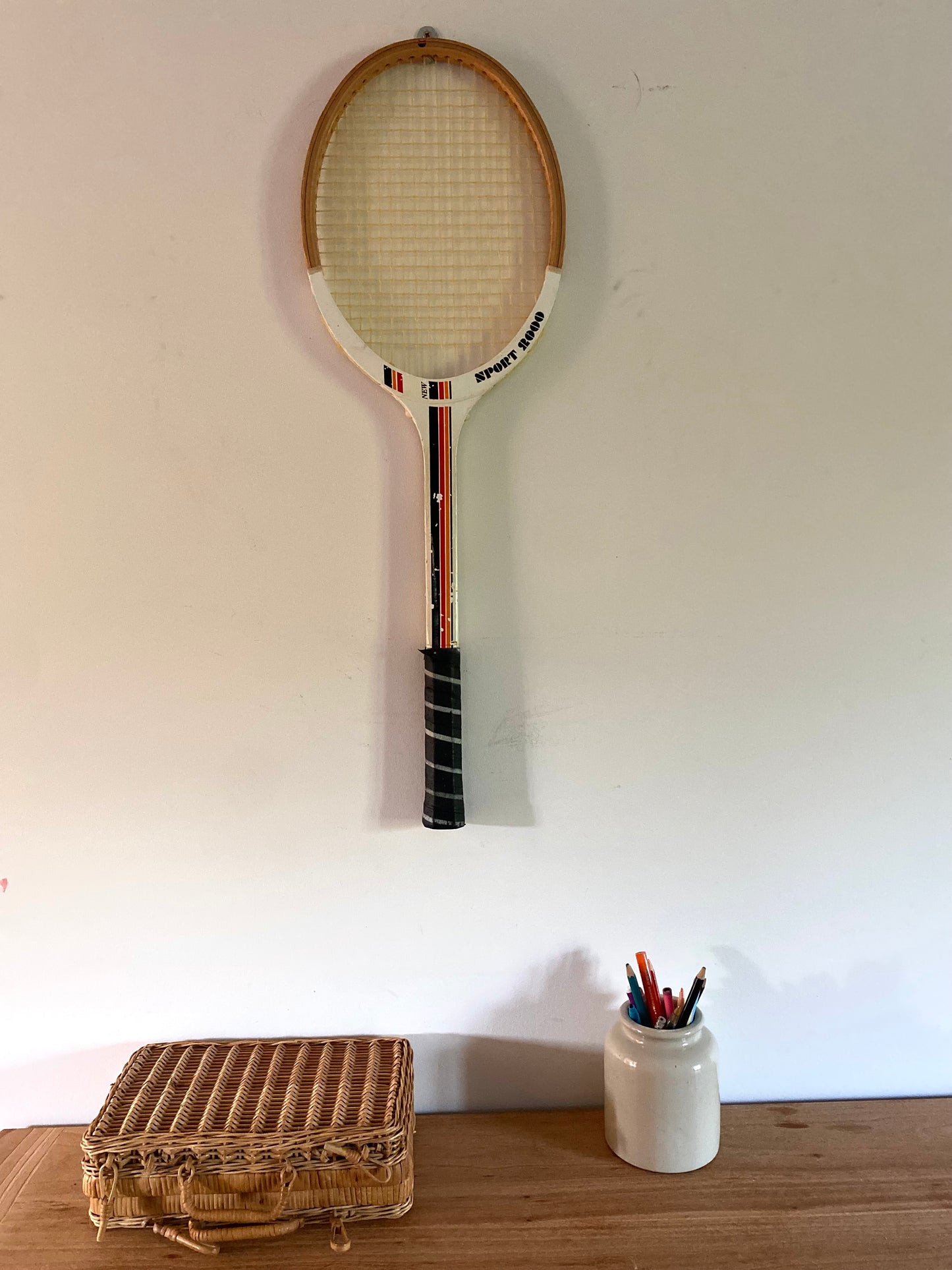 Raquette de tennis en bois ancienne vintage