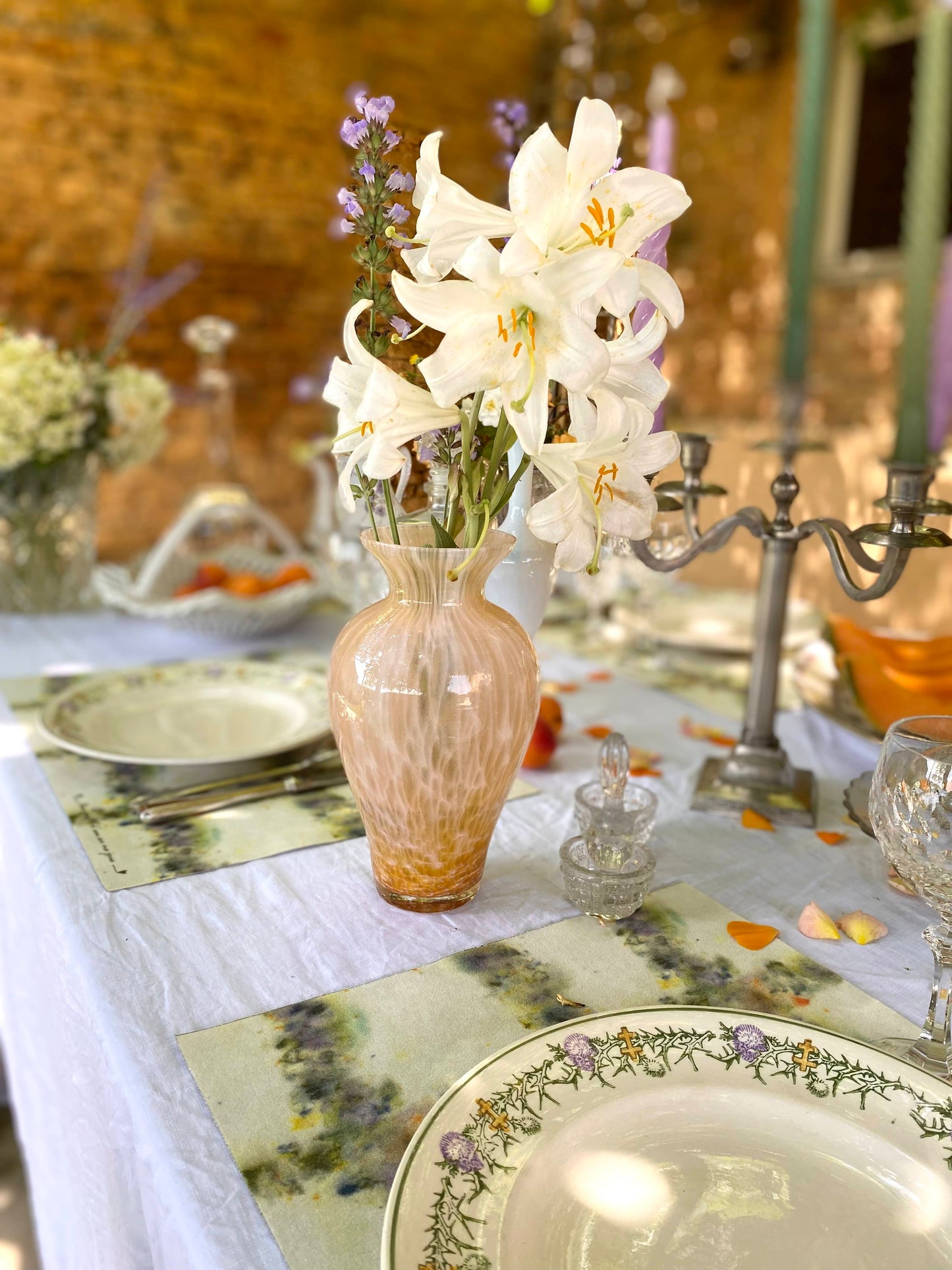 Vase vintage en verre soufflé