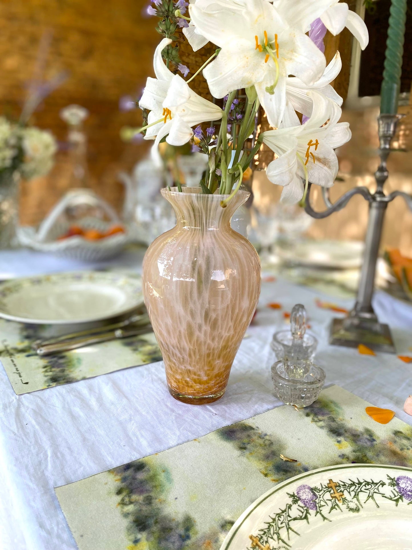 Vase vintage en verre soufflé