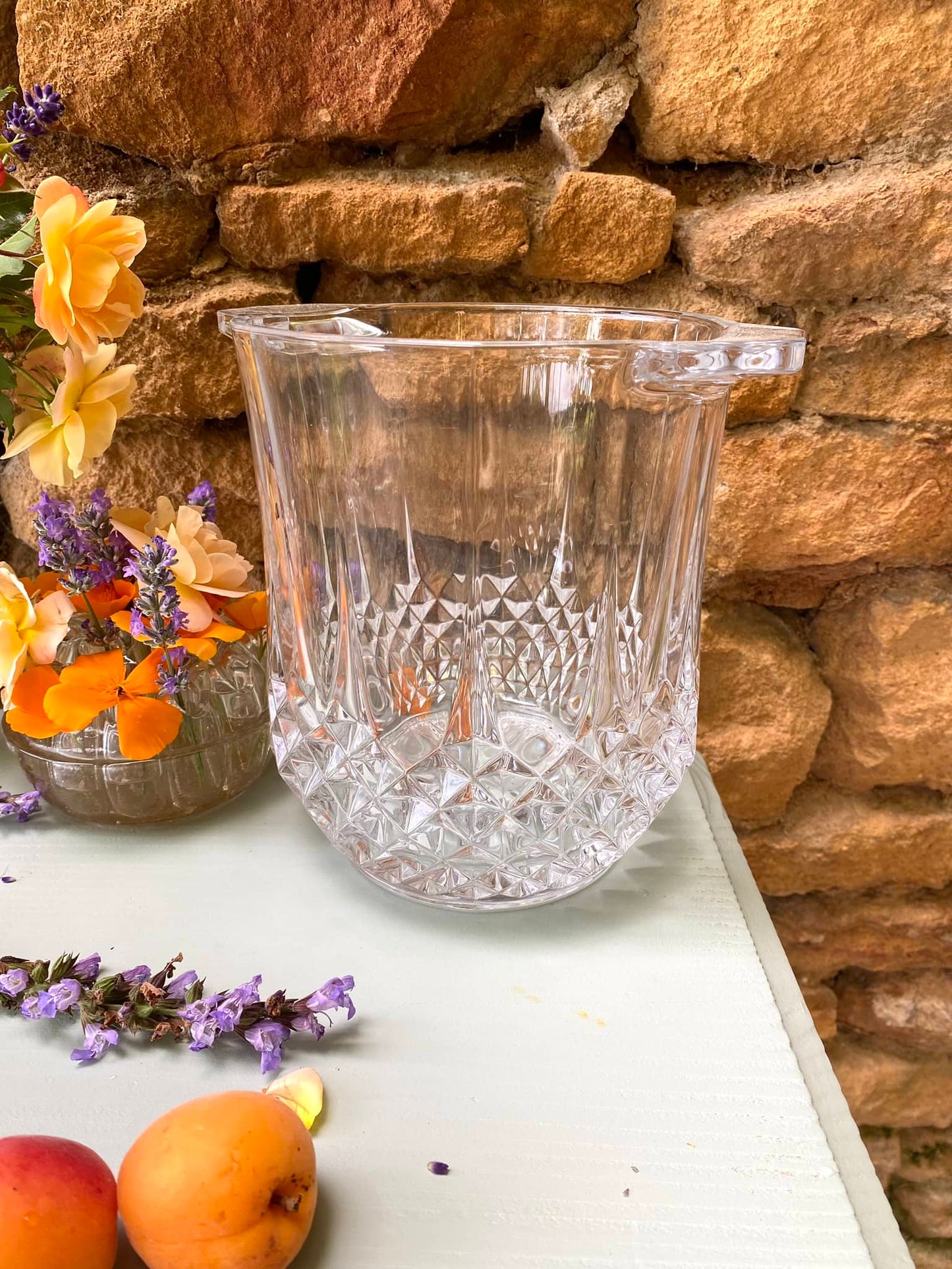 Ensemble de seaux à champagne et à glace en cristal ancien