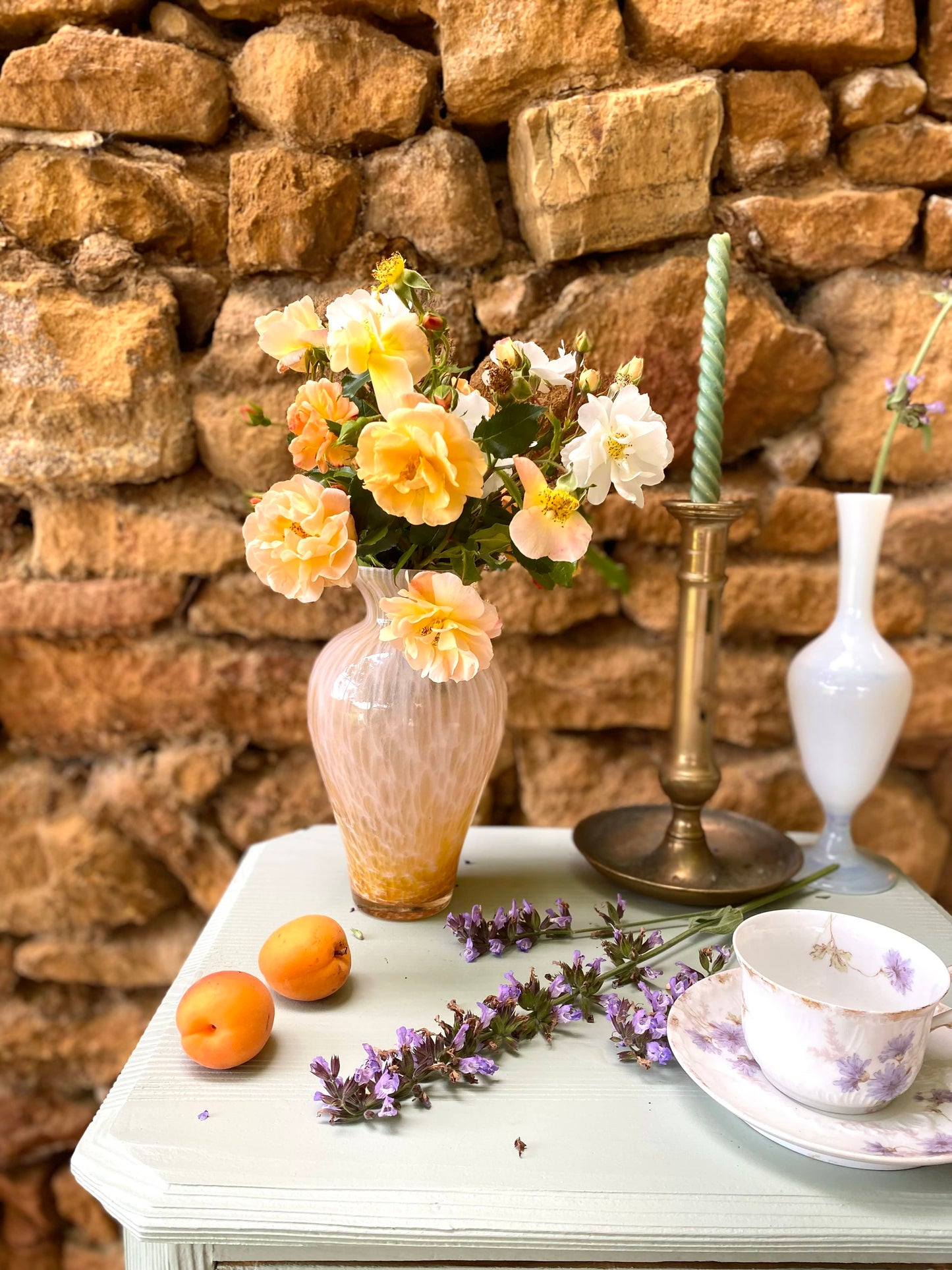 Vase vintage en verre soufflé