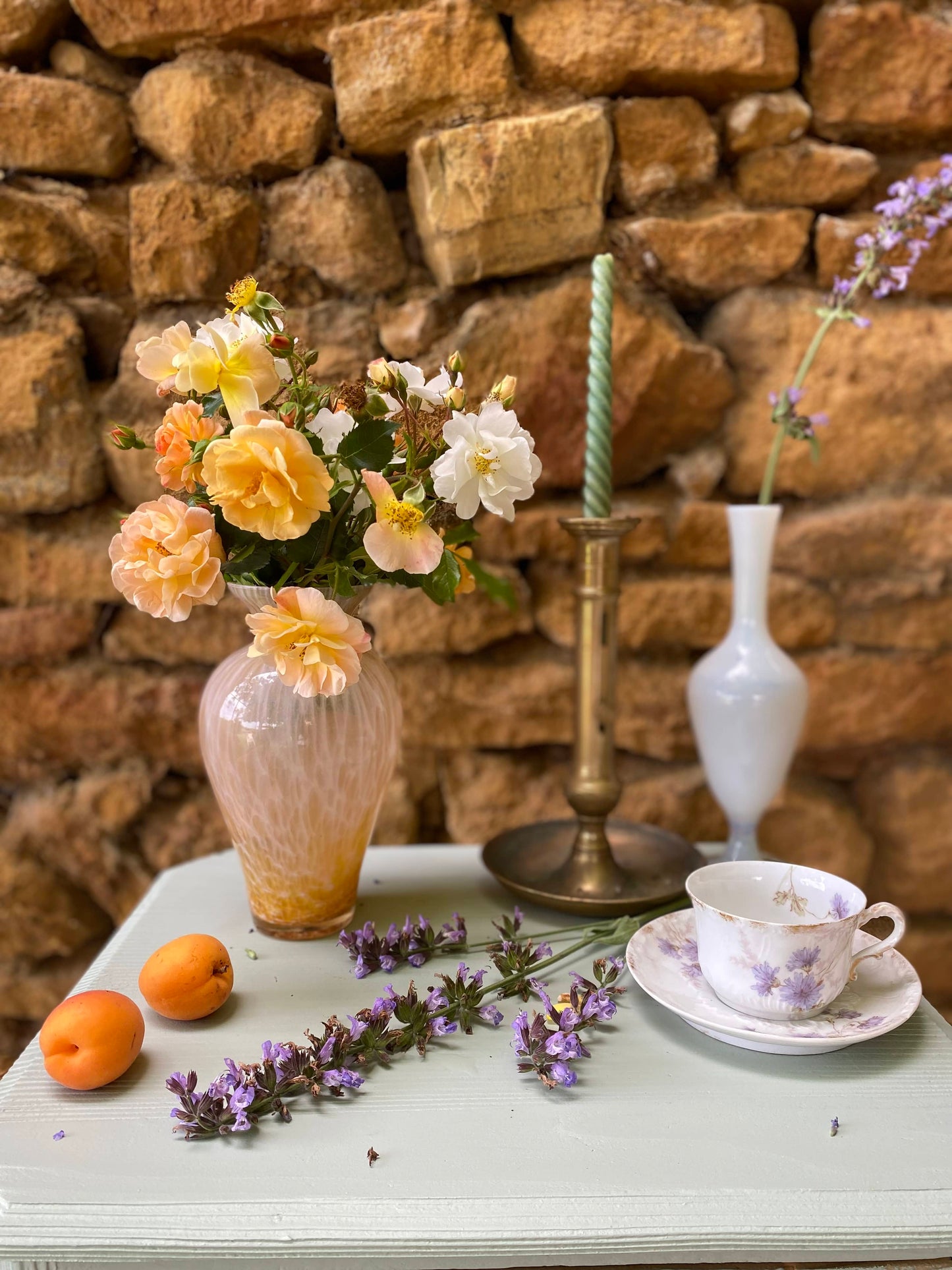 Vase vintage en verre soufflé