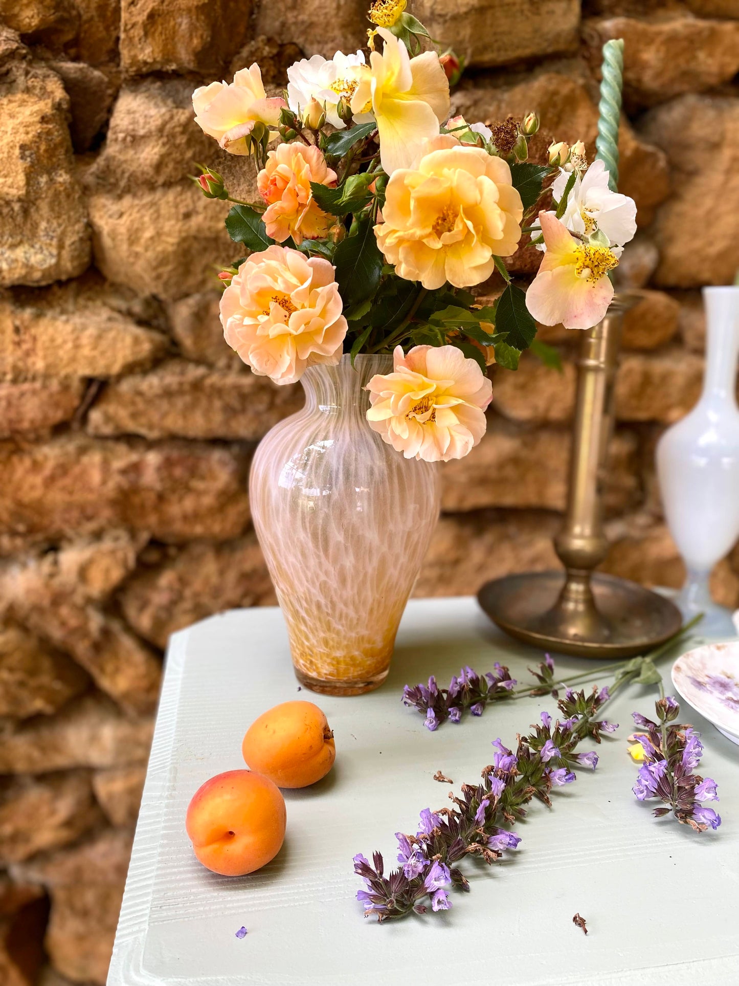 Vase vintage en verre soufflé