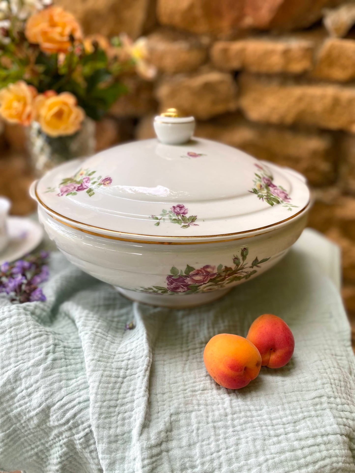 Soupière ou coupe à fruit en porcelaine ancienne